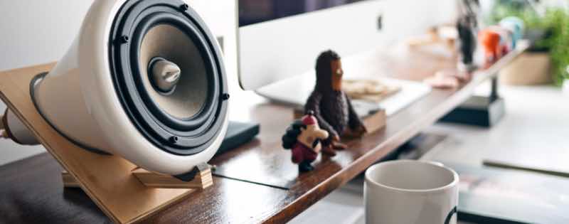 "My client is hard to pin down" - office desk and speaker