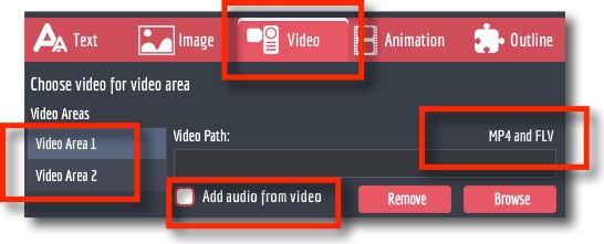 Video settings for Explaindio Slide