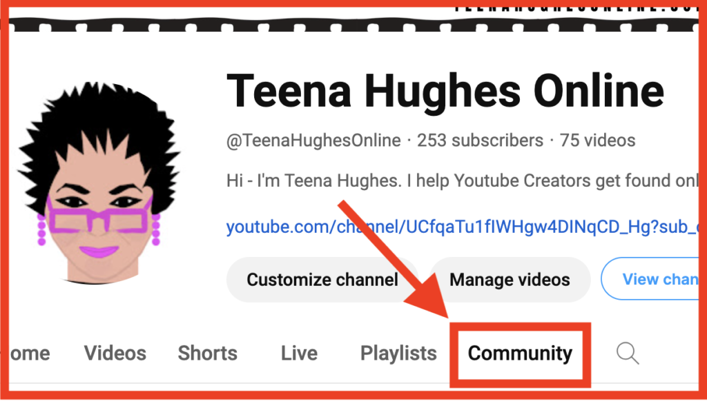 YouTube Community Tab Tip 01 with Teena Hughes